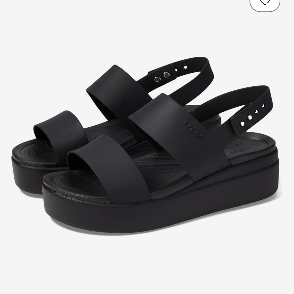 New without tags CROCS Black Platform Sandals with Adjustable Slingback